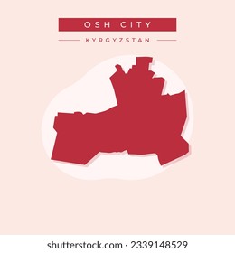 Vector illustration vector of Osh City map Kyrgyzstan