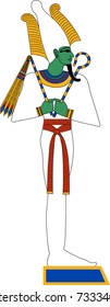 Vector illustration of Osiris, ancient Egyptian god of fertility