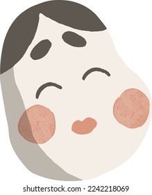 Vector illustration of Otafuku mask