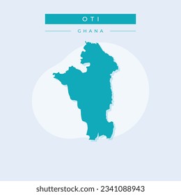 Vector illustration vector of Oti map Ghana
