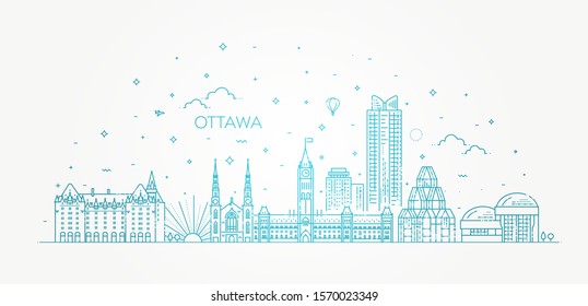 Vector illustration of Ottawa city skyline. Cityscape
