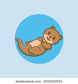 vector illustration of an otter