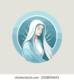 vector illustration of Our Lady Virgin Mary Mother of Jesus,  printable, suitable for logo, sign, tattoo, sticker and other print on demand