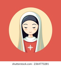 ilustración vectorial de Nuestra Señora Virgen María Madre de Jesús, imprimible, adecuado para logotipo, signo, tatuaje, pegatina y otra impresión a petición