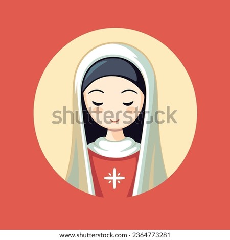 vector illustration of Our Lady Virgin Mary Mother of Jesus,  printable, suitable for logo, sign, tattoo, sticker and other print on demand