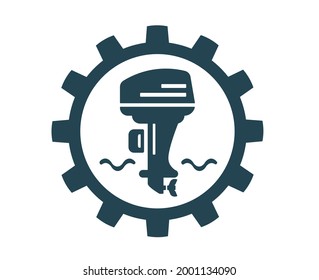 Vector illustration of an outboard motor.