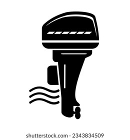 Vector illustration of an outboard motor.	