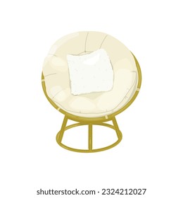 Vector illustration outdoor chair with cushion in scandinavian style for card, sticker, postcard and print