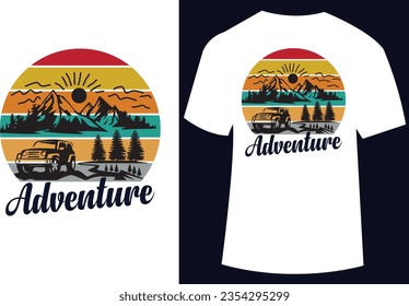 Vector illustration for outdoor mountain adventure t shirt design