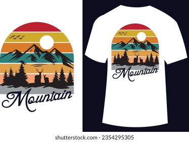 Vector illustration for outdoor mountain adventure t shirt design