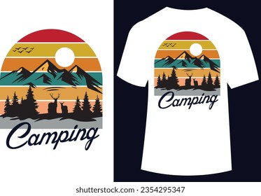 Vector illustration for outdoor mountain adventure t shirt design