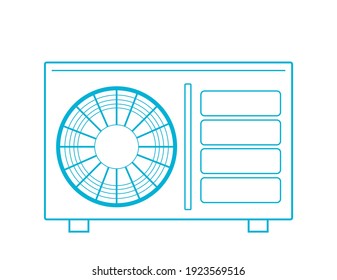 Vector illustration of the outdoor unit of the air conditioner.