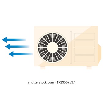 Vector illustration of the outdoor unit of the air conditioner.