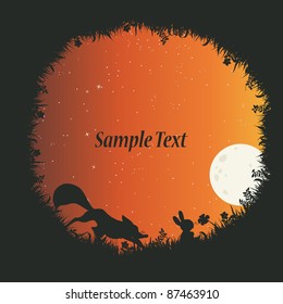 Vector illustration, outdoor view, card concept.