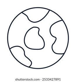 Vector illustration of outer planet in linear style. Science, discovery, and space symbol. Astronomy and cosmos element