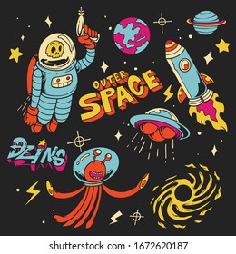 Vector illustration of outer space pattern