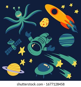 Vector illustration of outer space pattern