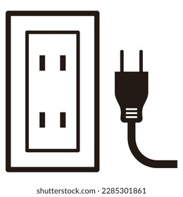 Vector illustration of outlet and plug