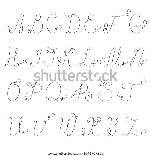 Vector Illustration Outline Alphabet Letters Formed Stock Vector ...