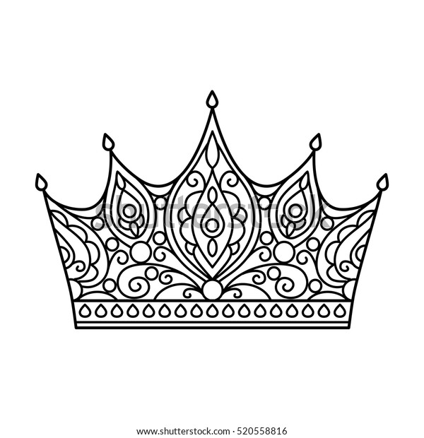 vector illustration outline crown coloring page stock vector royalty free 520558816 shutterstock