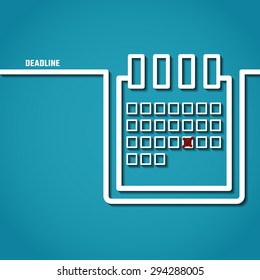 Vector Illustration of Outline Deadline Calendar for Design, Website, Background, Banner. Minimalistic Business Template. Logo for Time Management Concept infographic