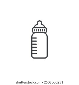 vector illustration outline design, baby drinking bottle.
