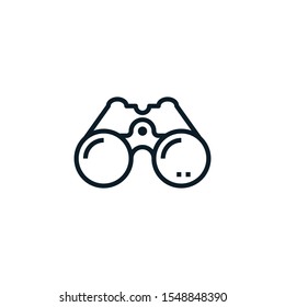 Vector illustration outline design of binoculars, vision icon. Editable stroke. Outline icons suitable for web, infographics, interface and apps.
