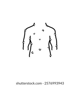 vector illustration of outline design for body bumps, allergies, itching, boils etc.