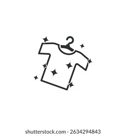 ilustração vetorial projeto de esboço de ícone de t-shirt limpa, lavagem de t-shirt.