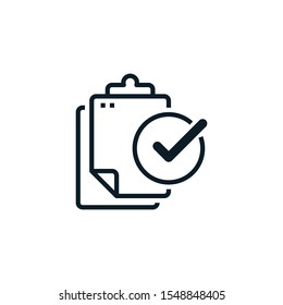 Vector illustration outline design of clipboard, planning, checklist icon. Editable stroke. Outline icons suitable for web, infographics, interface and apps.
