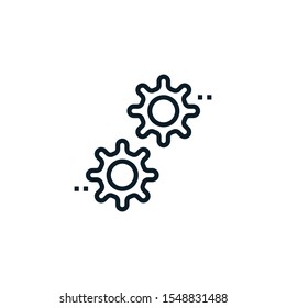 Vector illustration outline design of gear icon. Editable stroke. Outline icons suitable for web, infographics, interface and apps.

