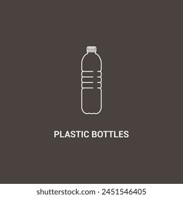 vector illustration of the outline design of a mineral plastic bottle.