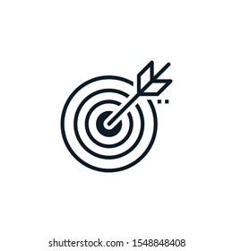 Vector illustration outline design of target icon. Editable stroke. Outline icons suitable for web, infographics, interface and apps.
