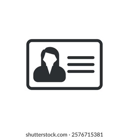 vector illustration of the outline design of a woman's identity card, women's sim card, employee card.