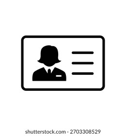 vector illustration of the outline design of a woman's identity card