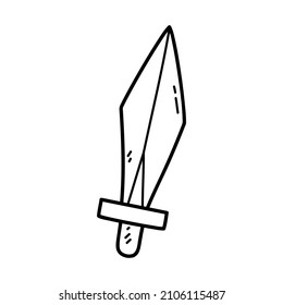 Vector illustration of  outline doodle baby wooden sword  for children, coloring and scrap book