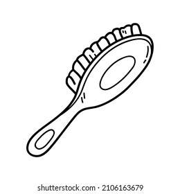 Vector illustration of  outline doodle baby comb for children, coloring and scrap book