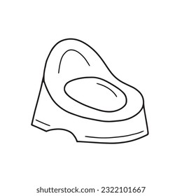 Vector illustration of outline doodle baby potty for children, coloring and scrap book