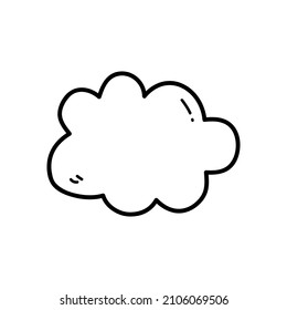 Vector illustration of  outline doodle cloud for children, coloring and scrap book