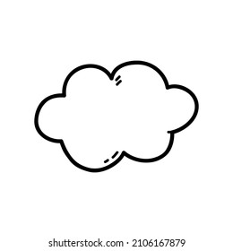 Vector Illustration Outline Doodle Cloud Children Stock Vector (Royalty ...