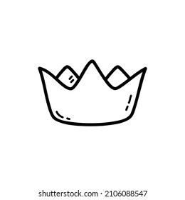 Vector illustration of  outline doodle crown  for children, coloring and scrap book