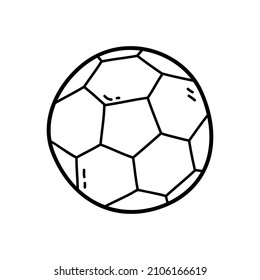 Vector illustration of  outline doodle football ball  for children, coloring and scrap book