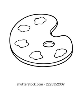 Vector illustration of  outline doodle palette for children, coloring and scrap book