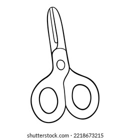 Vector illustration of  outline doodle scissors  for children, coloring and scrap book