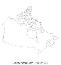 Vector Illustration Outline Drawing Canada Map Stock Vector (Royalty ...