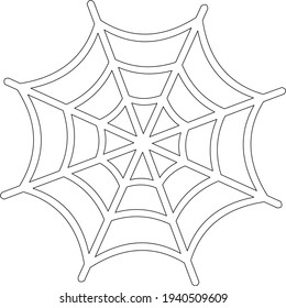 Vector Illustration Outline Drawing Spider Web Stock Vector (Royalty ...