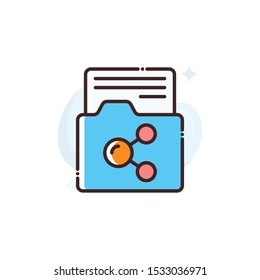 vector illustration. Outline filled advertising and media icons.