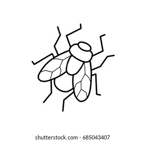Vector illustration of the outline of a fly