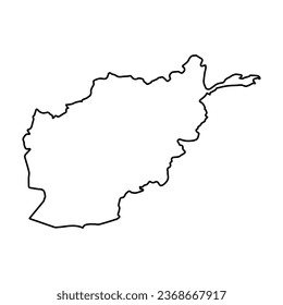 Vector Illustration of Outline Map of Afghanistan in black with Transparent background (PNG).