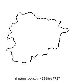 Vector Illustration of Outline Map of Andorra in black with Transparent background (PNG).